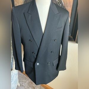 Trieste Men’s Black Double Breasted Blazer Size 38/S Wool